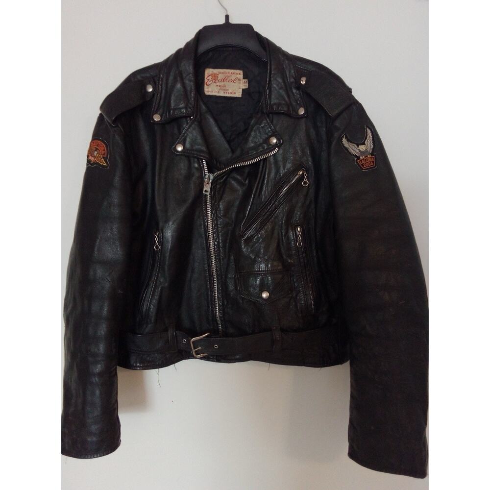 Excelled Genuine Leather Motorcycle Jacket 44 Reg Vintage USA Made Biker